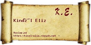 Kinál Eliz névjegykártya